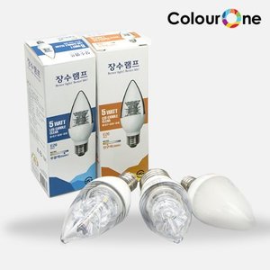 장수램프 LED 촛대전구 캔들 5W E26